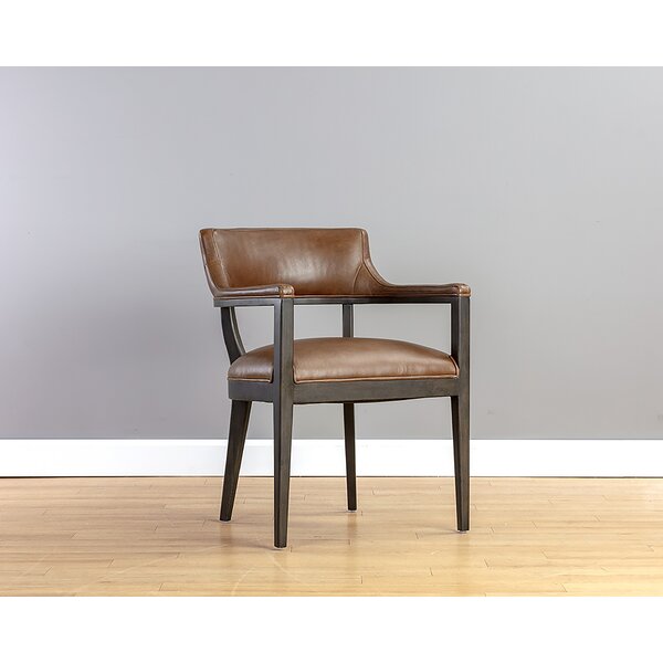 Dining chairs with online arms leather